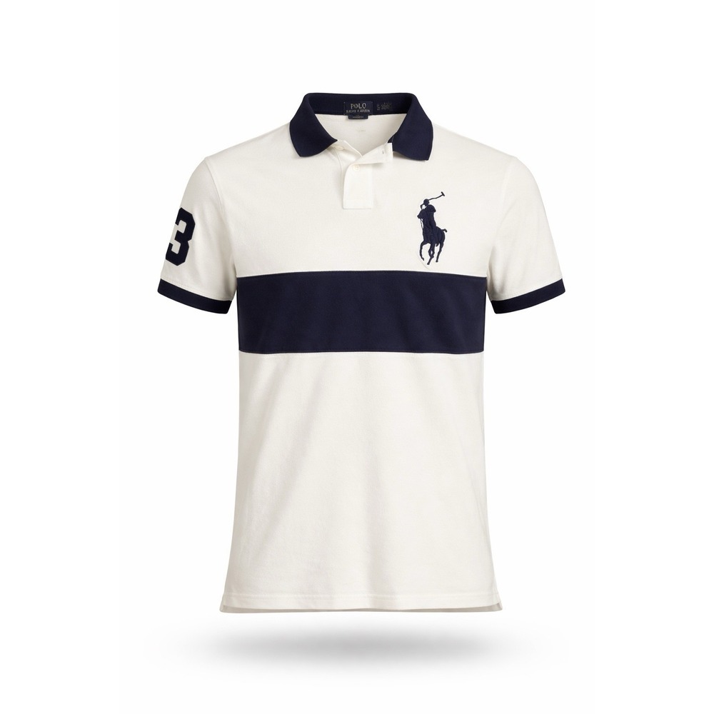 Polo Ralph Lauren Classic Fit Big Pony Colorblock Mesh Polo Shirt Blue Size XL